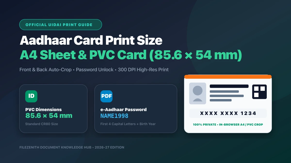 Aadhaar Card Print Size Guide: Exact Dimensions for A4 Paper & PVC Card (85.6 × 54 mm)
